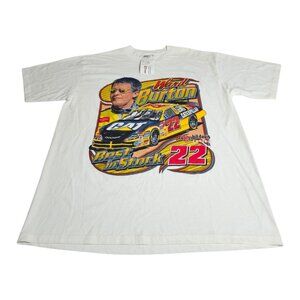 Vintage Nascar T-Shirt Sz XL Caterpillar Racing Ward Burton 22 Double Sided Y2K
